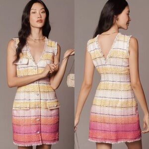 NWT Anthropologie Maeve Sleeveless Tweed Mini Dress